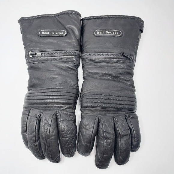 Hein Gericke Black Lined Leather Gloves Size Small - Picture 1 of 8